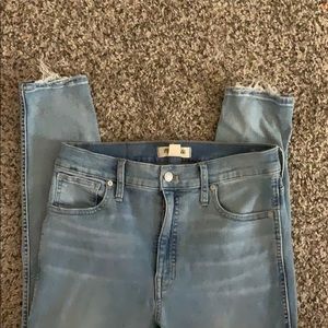 Madewell light wash 10 inch high rise skinny